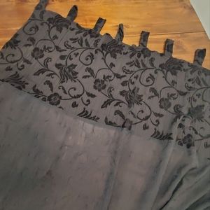 Sheer tab top curtain panels x2, black. Appx size of each panel is 44"x84".